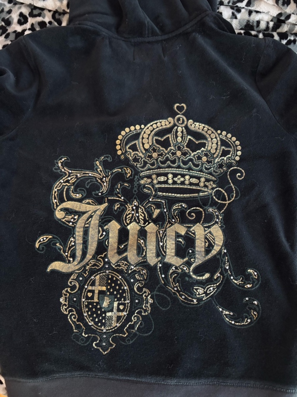 Juicy Couture Black Hoodie with Gold-Tone Zipper